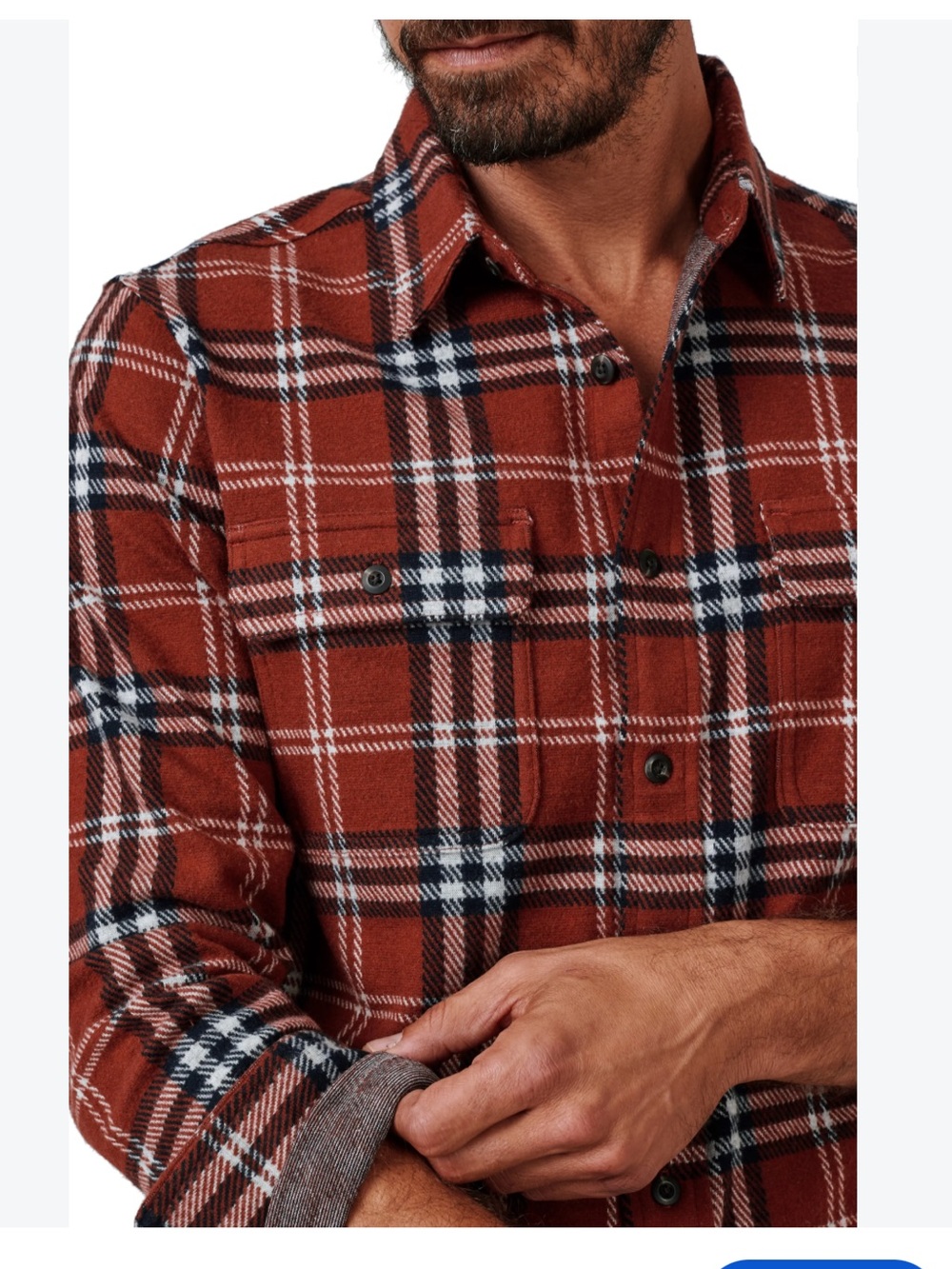 7 Diamonds Rust Plaid Button-Front Shirt  with Black & White Checks